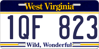 WV license plate 1QF823