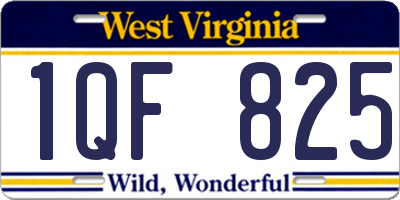 WV license plate 1QF825