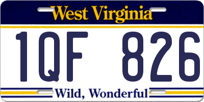 WV license plate 1QF826