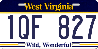 WV license plate 1QF827
