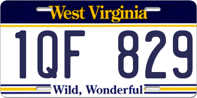 WV license plate 1QF829