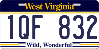 WV license plate 1QF832