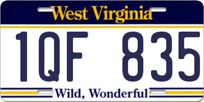 WV license plate 1QF835