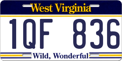 WV license plate 1QF836