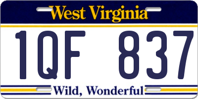 WV license plate 1QF837