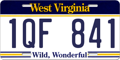 WV license plate 1QF841