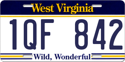 WV license plate 1QF842