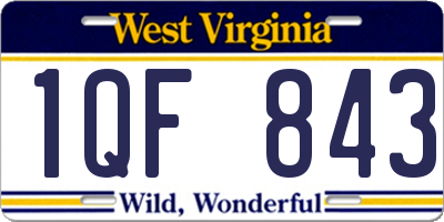 WV license plate 1QF843