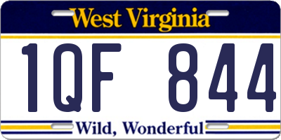 WV license plate 1QF844