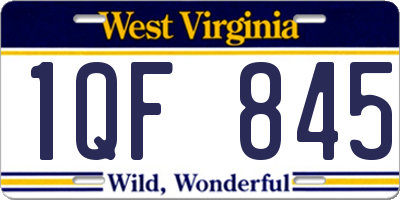 WV license plate 1QF845