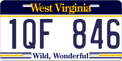 WV license plate 1QF846