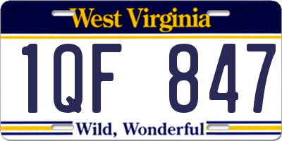 WV license plate 1QF847