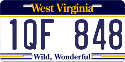 WV license plate 1QF848