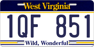 WV license plate 1QF851