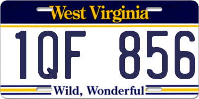WV license plate 1QF856