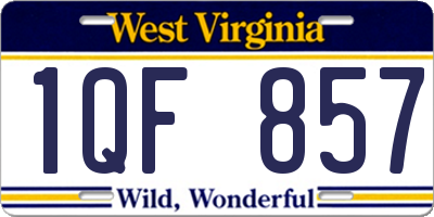 WV license plate 1QF857