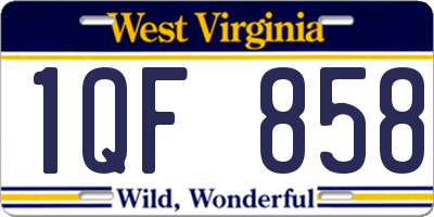 WV license plate 1QF858