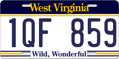 WV license plate 1QF859