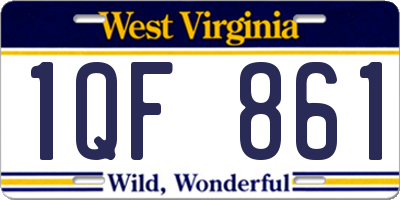WV license plate 1QF861