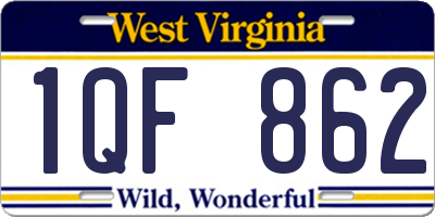 WV license plate 1QF862