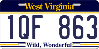 WV license plate 1QF863