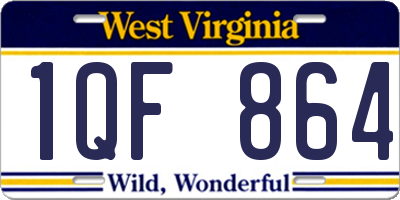 WV license plate 1QF864