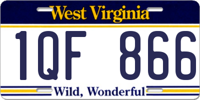 WV license plate 1QF866
