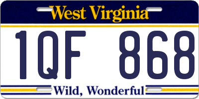 WV license plate 1QF868