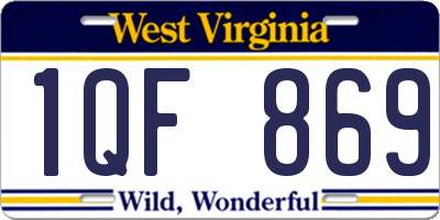 WV license plate 1QF869