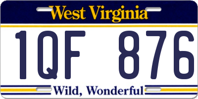 WV license plate 1QF876