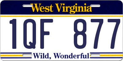 WV license plate 1QF877