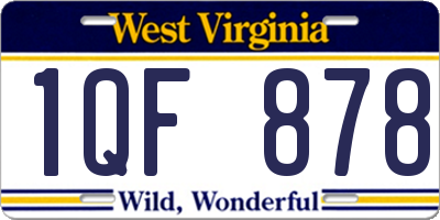 WV license plate 1QF878