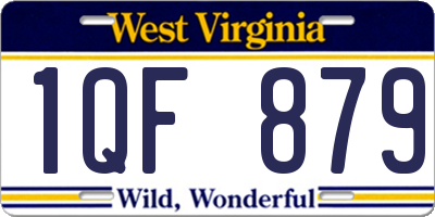 WV license plate 1QF879