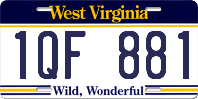 WV license plate 1QF881