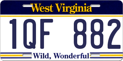 WV license plate 1QF882