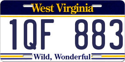WV license plate 1QF883