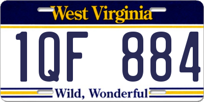 WV license plate 1QF884