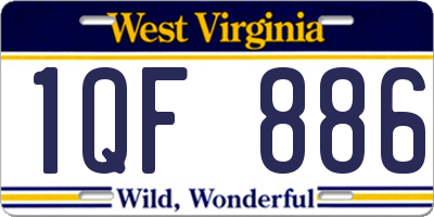 WV license plate 1QF886