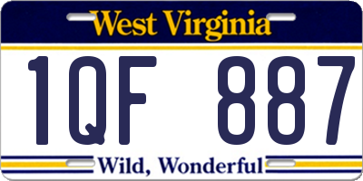 WV license plate 1QF887