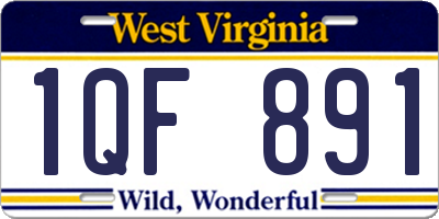 WV license plate 1QF891