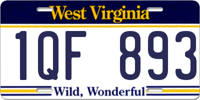 WV license plate 1QF893