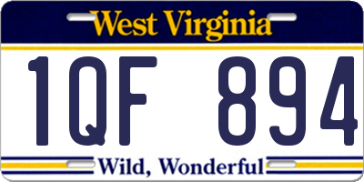 WV license plate 1QF894