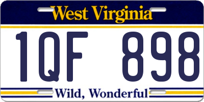 WV license plate 1QF898