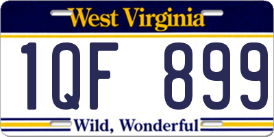 WV license plate 1QF899
