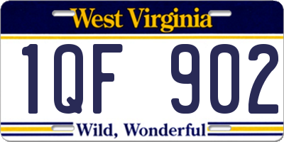 WV license plate 1QF902