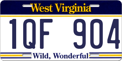 WV license plate 1QF904