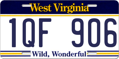 WV license plate 1QF906