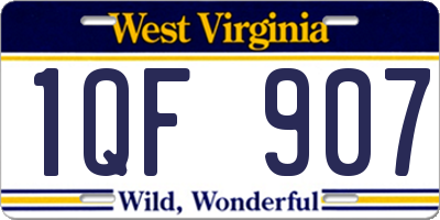 WV license plate 1QF907