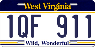 WV license plate 1QF911