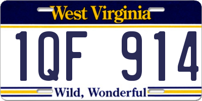 WV license plate 1QF914